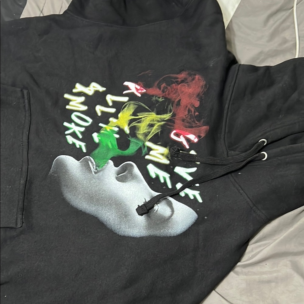 Black Hoodie with Colorful Graphic